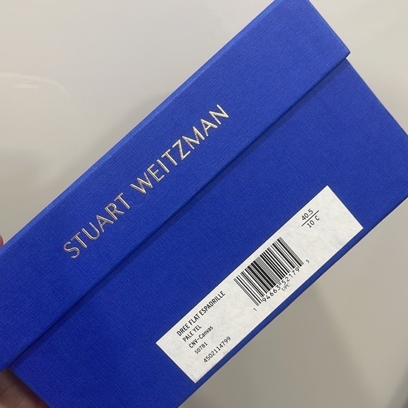 Stuart Weitzman Dree Canvas Espadrille in Pastel Yellow Size 10C - Wide - Picture 8 of 12